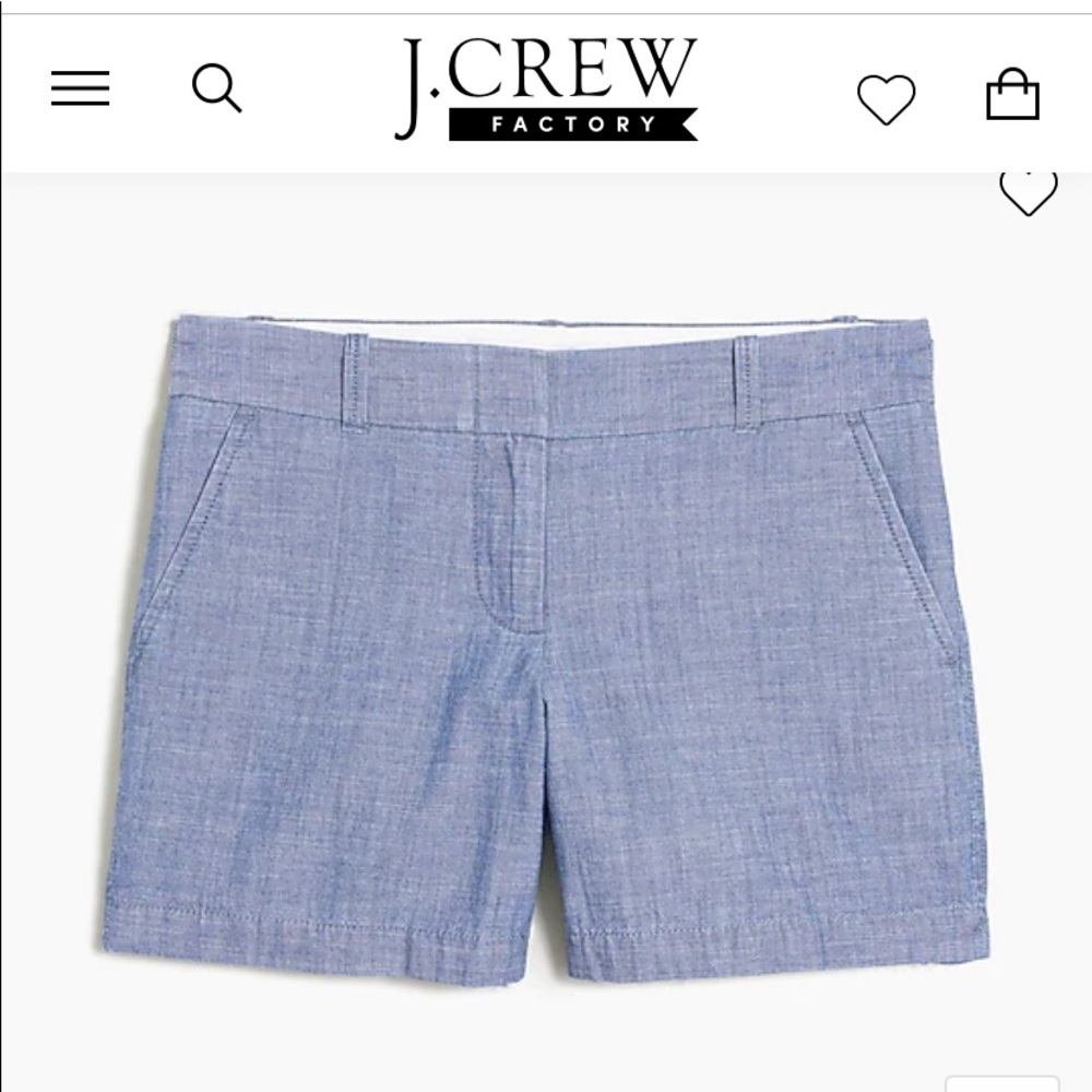 🆕 NWT J.Crew Chambray Shorts - Size 10 - 5” Inseam